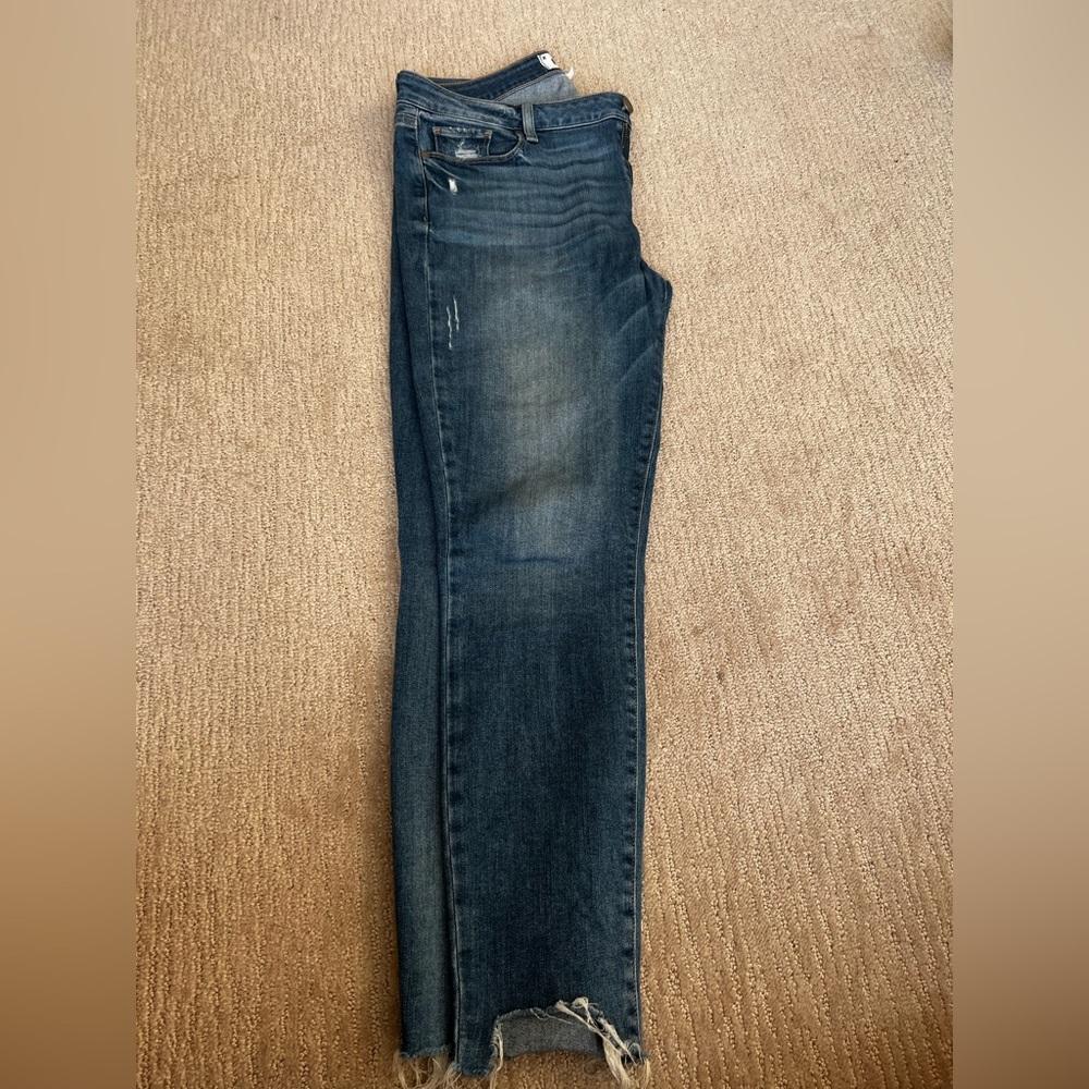 PAIGE Mens Designer jeans denim in blue size 32 skinny fit with raw hem